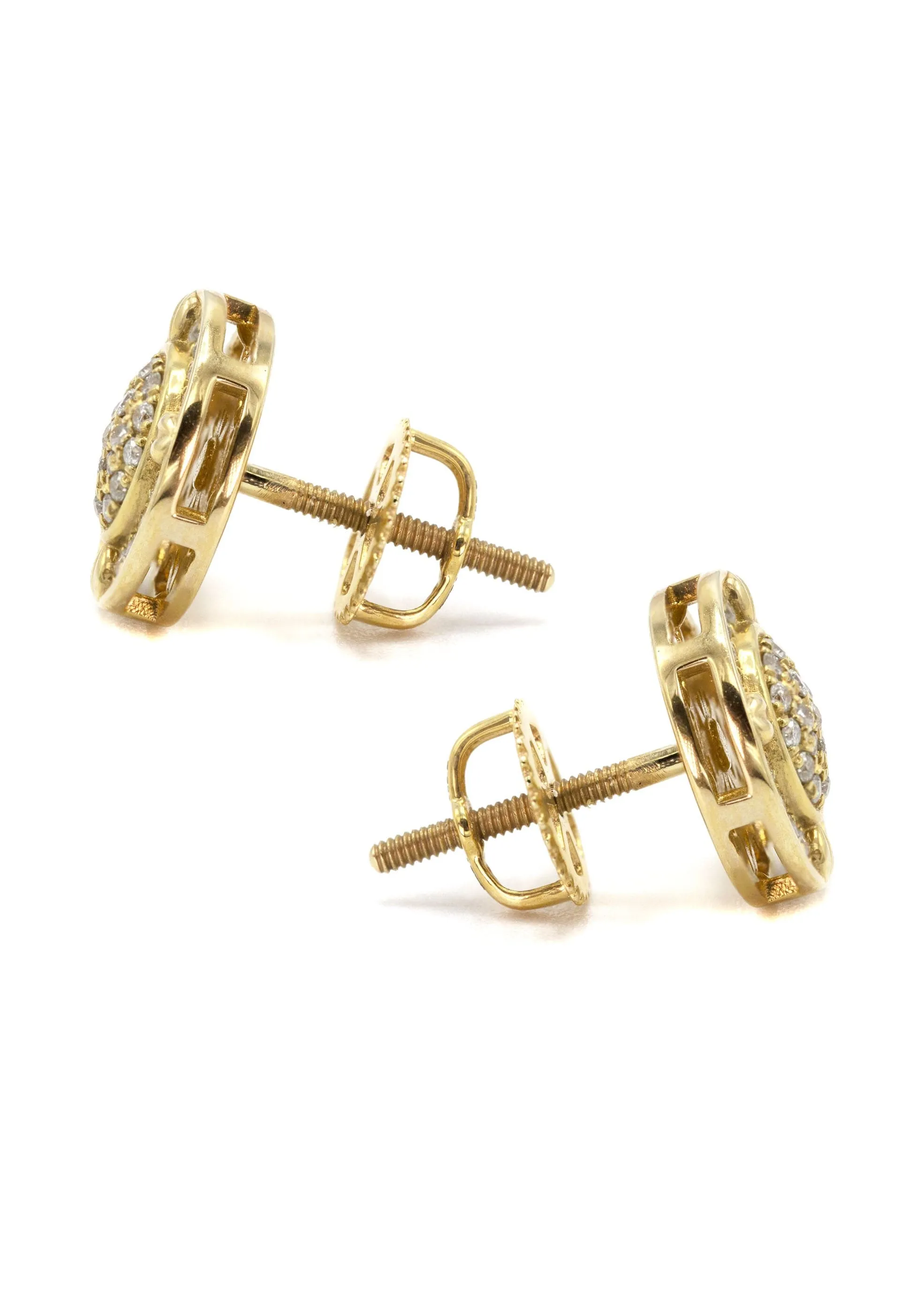 14K Yellow Gold Diamond Earrings For Men | 0.23 Carats | 2.28 Grams
