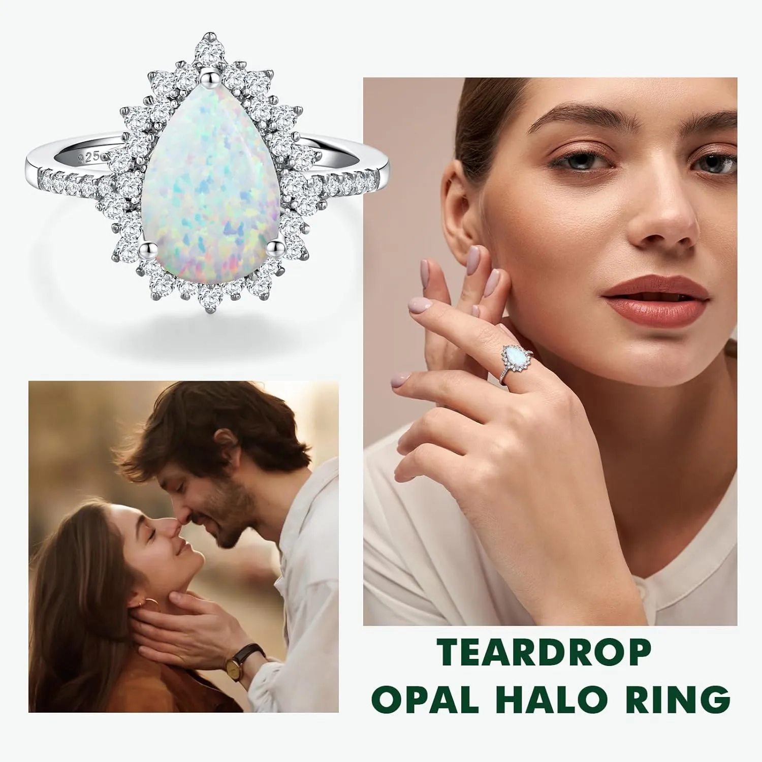 4.5 Carat Teardrop Engagement Birthstone Ring Sterling Silver Pear Cut Sapphire/Ruby/Emerald/Amethyst/Aquamarine Halo Ring Promise Anniversary Rings for Women Size 6-10