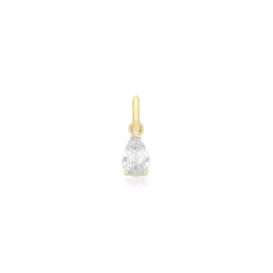 9CT GOLD PEAR SHAPED CZ PENDANT
