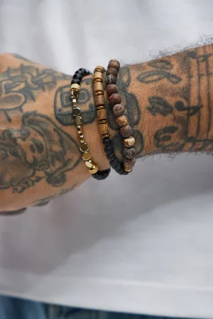 Aria 3-Piece Beaded Bracelet - Brown Combo