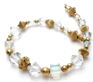 Aurora Borealis Bead Bracelet 12K GF Vintage