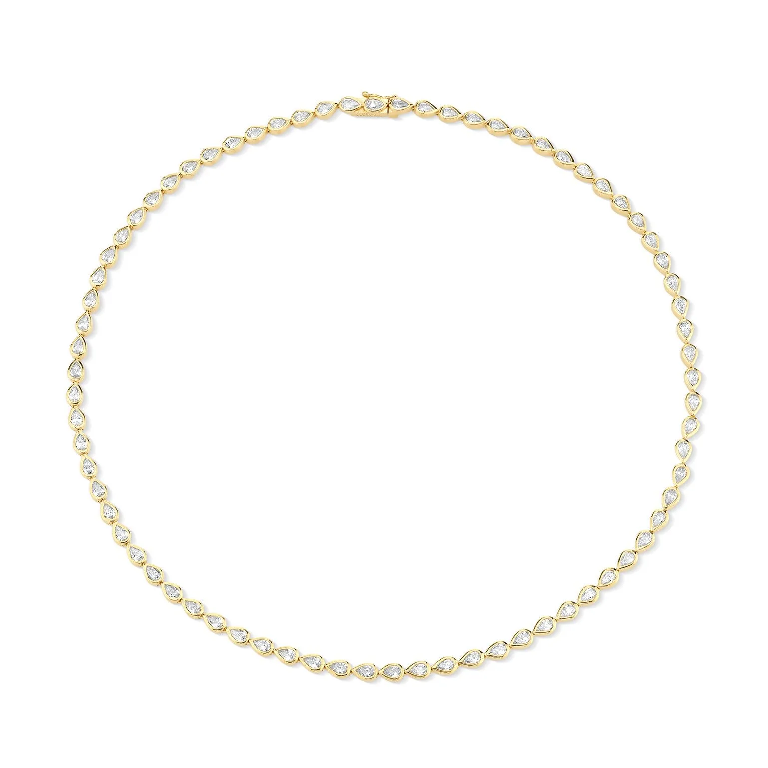 BEZELED PEAR SHAPED DIAMOND CHOKER