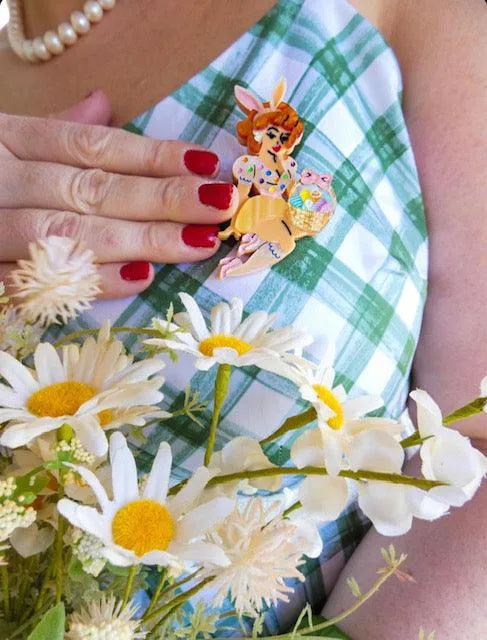 Bunny Belle Brooch by Lipstick & Chrome x Candy Doll Club-TAWNY
