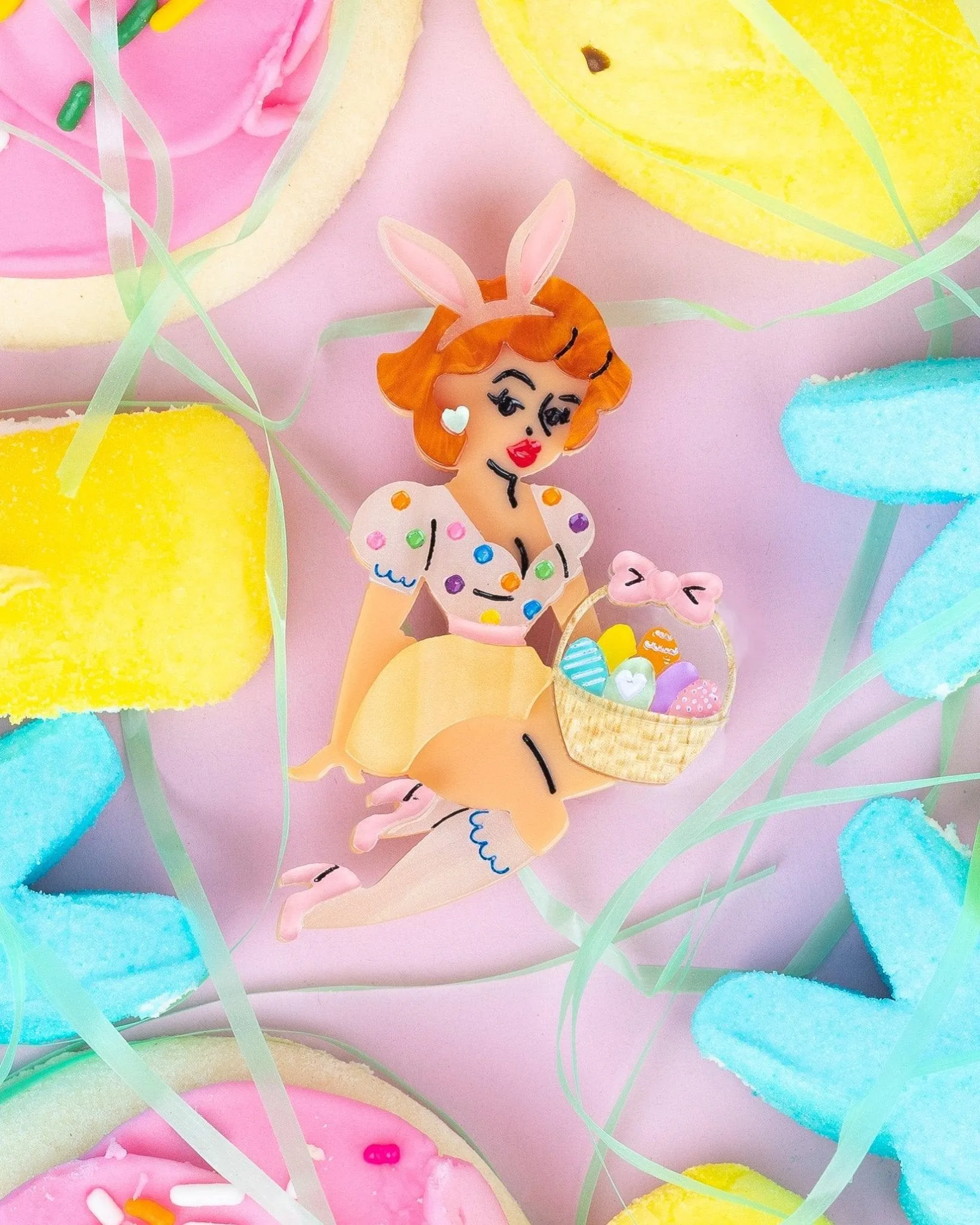 Bunny Belle Brooch by Lipstick & Chrome x Candy Doll Club-TAWNY