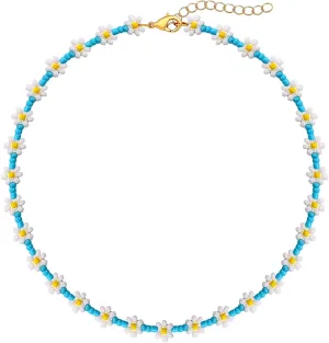 BVGA Beaded Choker Necklaces For Women Colorful Flower Shaped Beads Chocker Boho Necklaces Beach Necklace For Women Jewelry Gifts