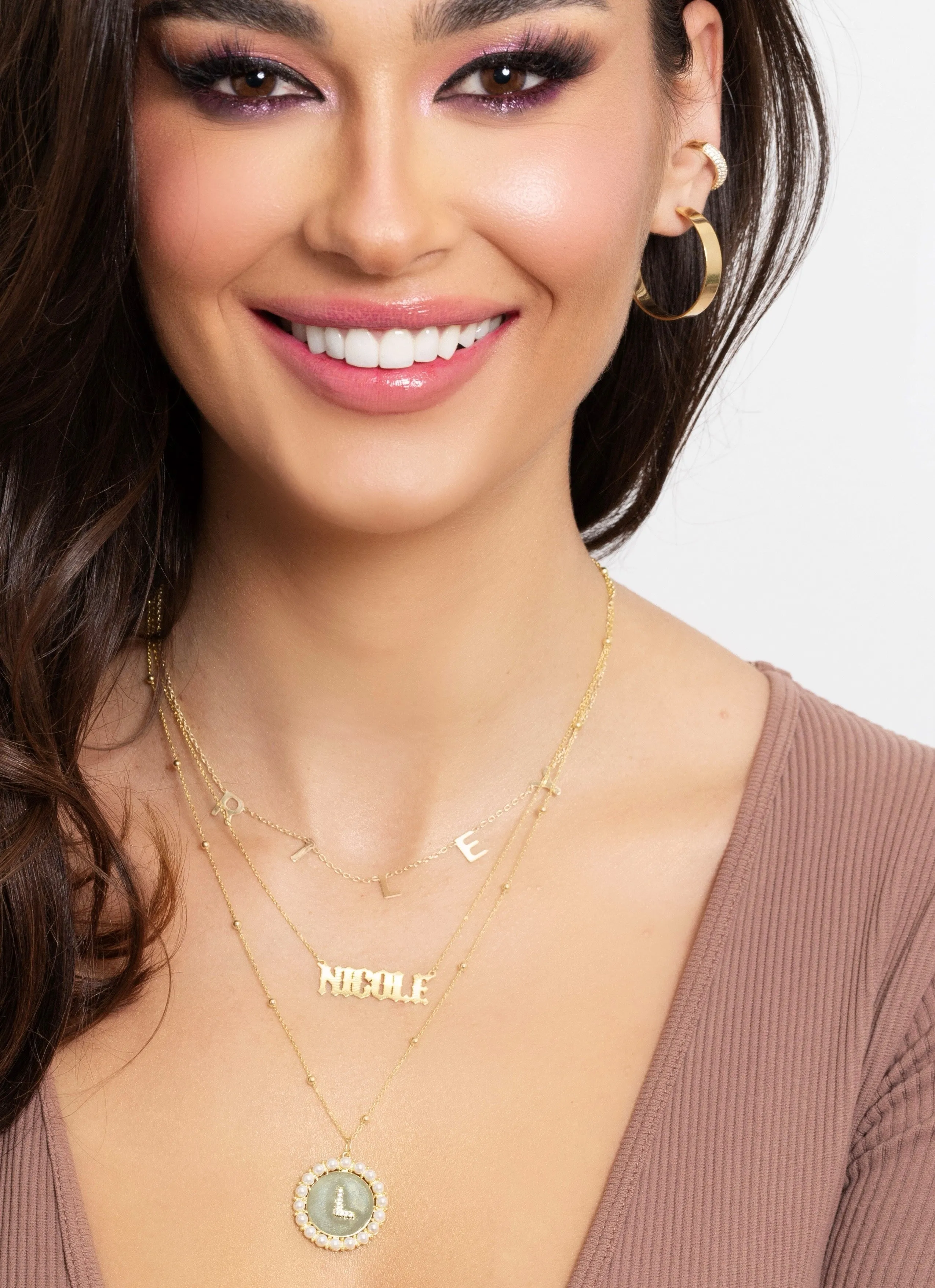 Diamond Cut Nameplate Necklace