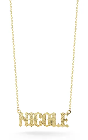 Diamond Cut Nameplate Necklace
