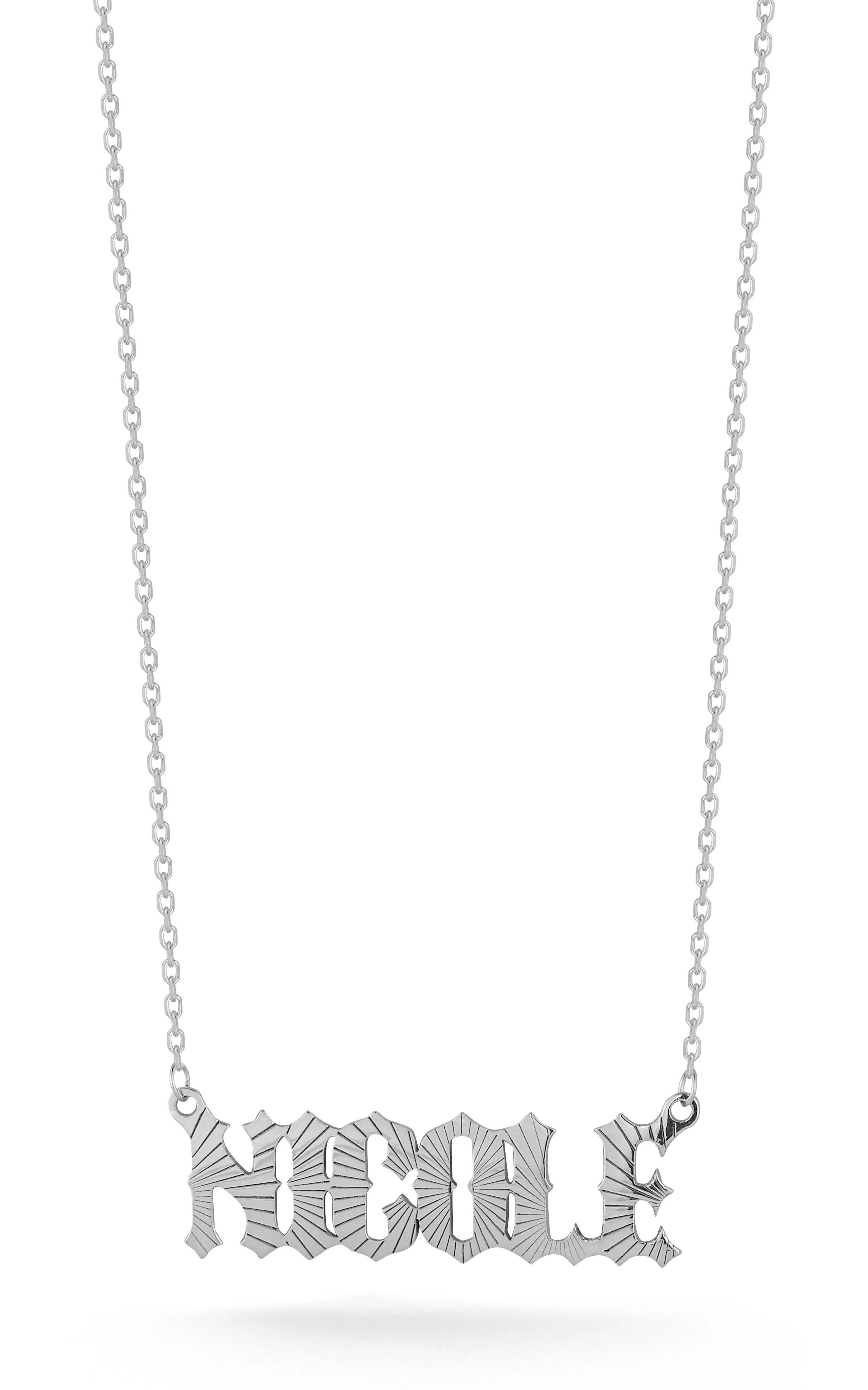 Diamond Cut Nameplate Necklace