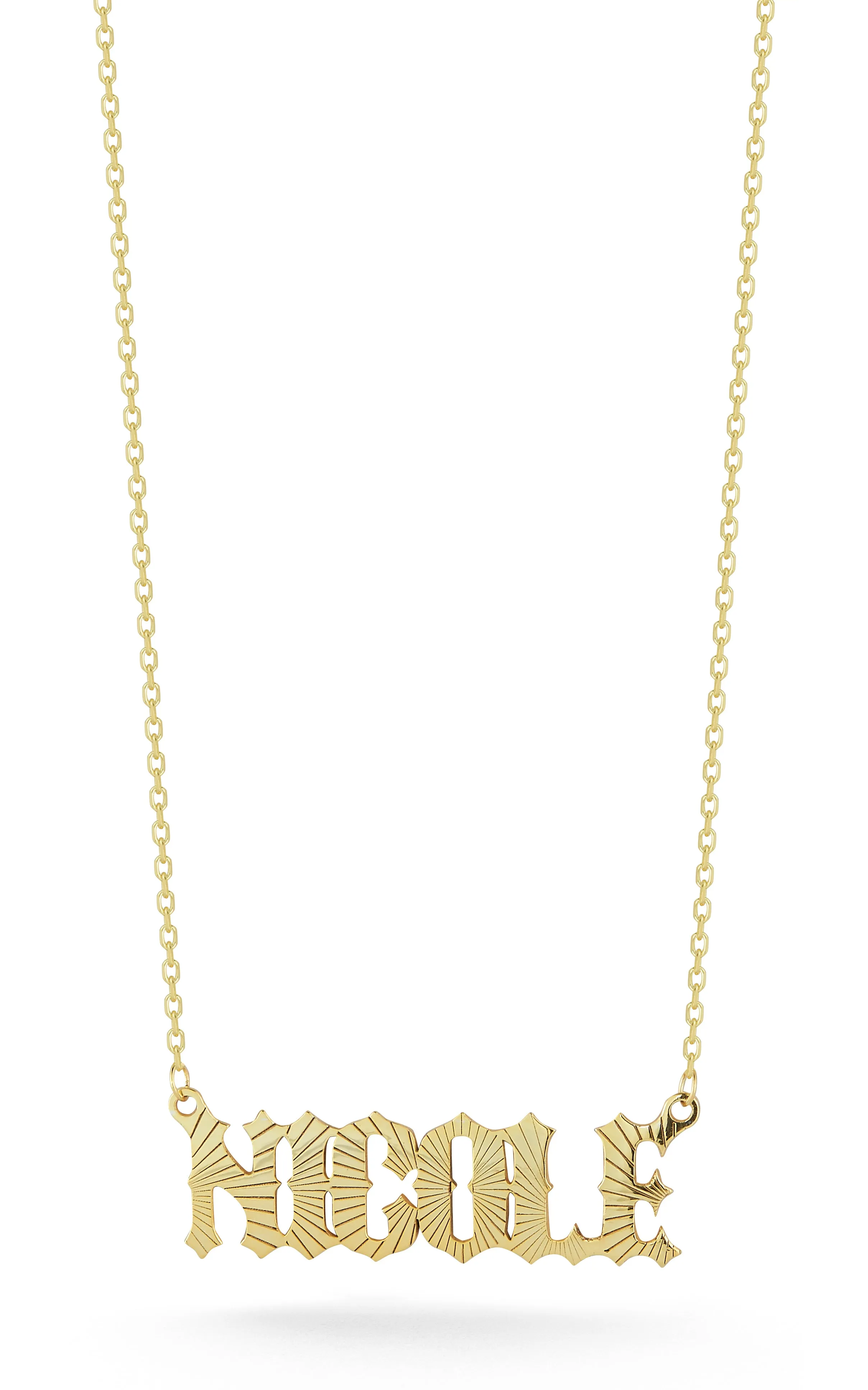 Diamond Cut Nameplate Necklace