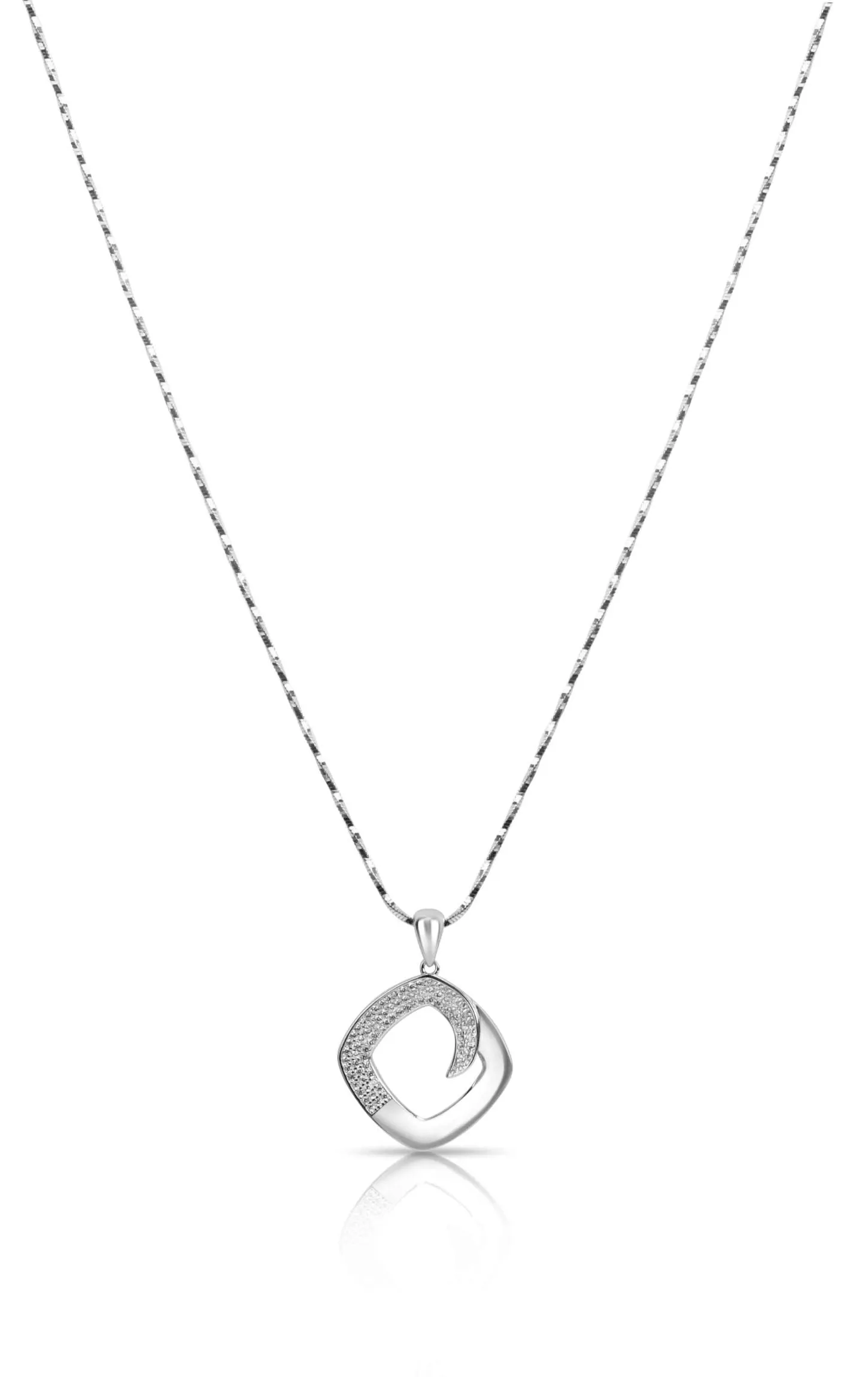 Gem Wave Pandant Set Silver