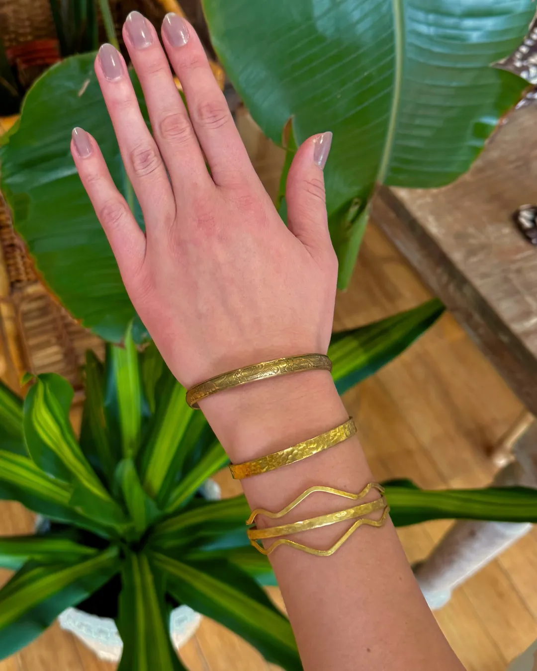 Hammered Brass Moroccan Cuff