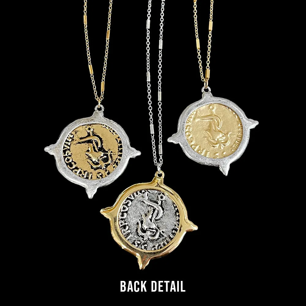 iLLASPARKZ Augustus Coin Pendant Long Necklace