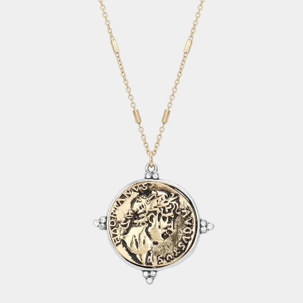 iLLASPARKZ Augustus Coin Pendant Long Necklace