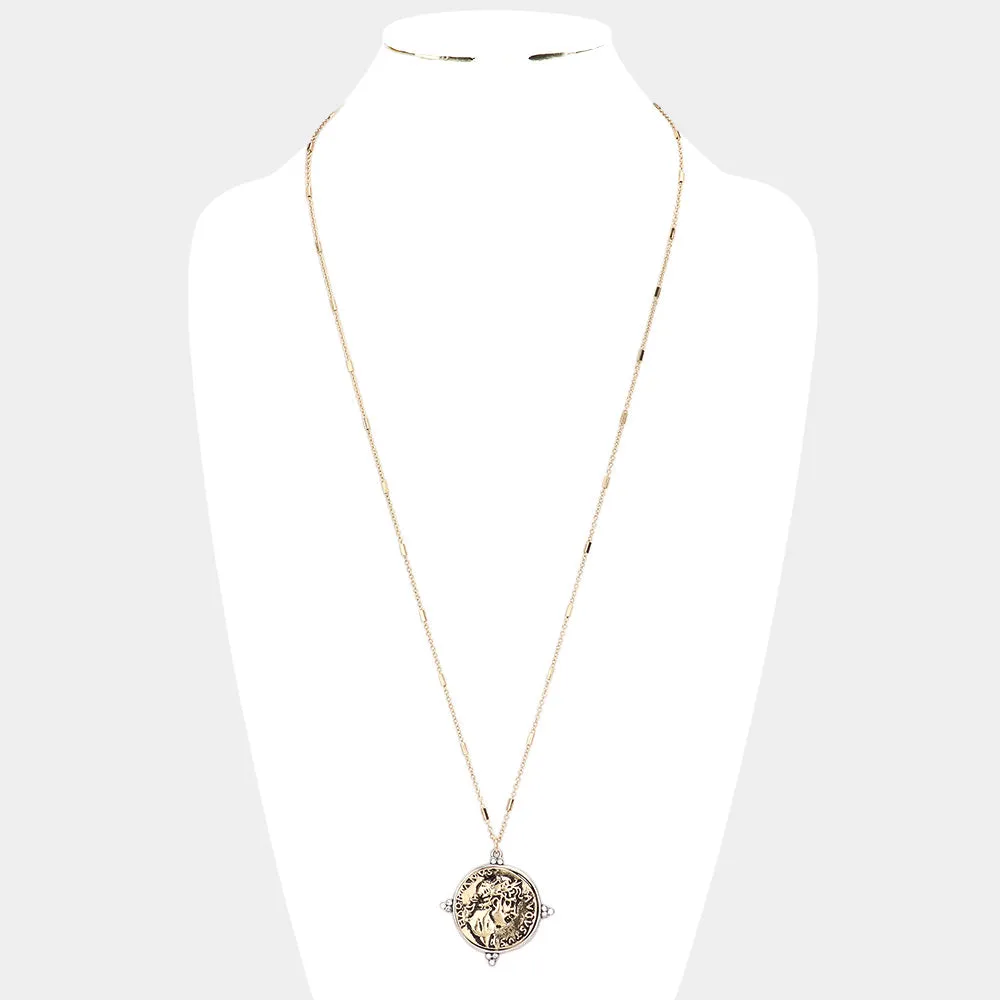 iLLASPARKZ Augustus Coin Pendant Long Necklace