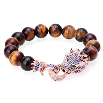 Imperial Crown Natural Stone Charm Bracelet