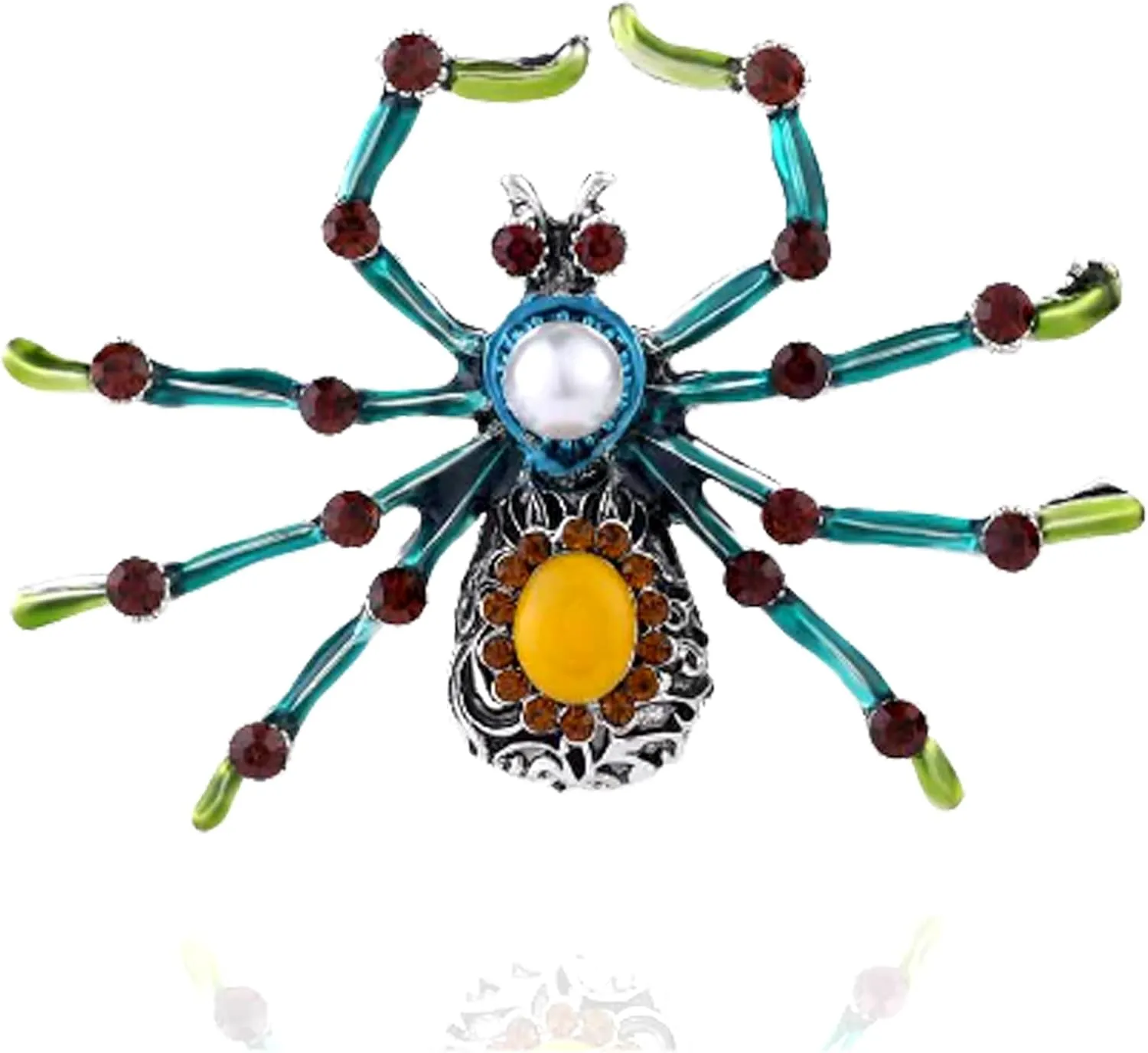 Pearl Spider Brooch Pins for Women Men Vintage Crystal Unique Spider Pins Halloween Brooches Jewelry Accessories