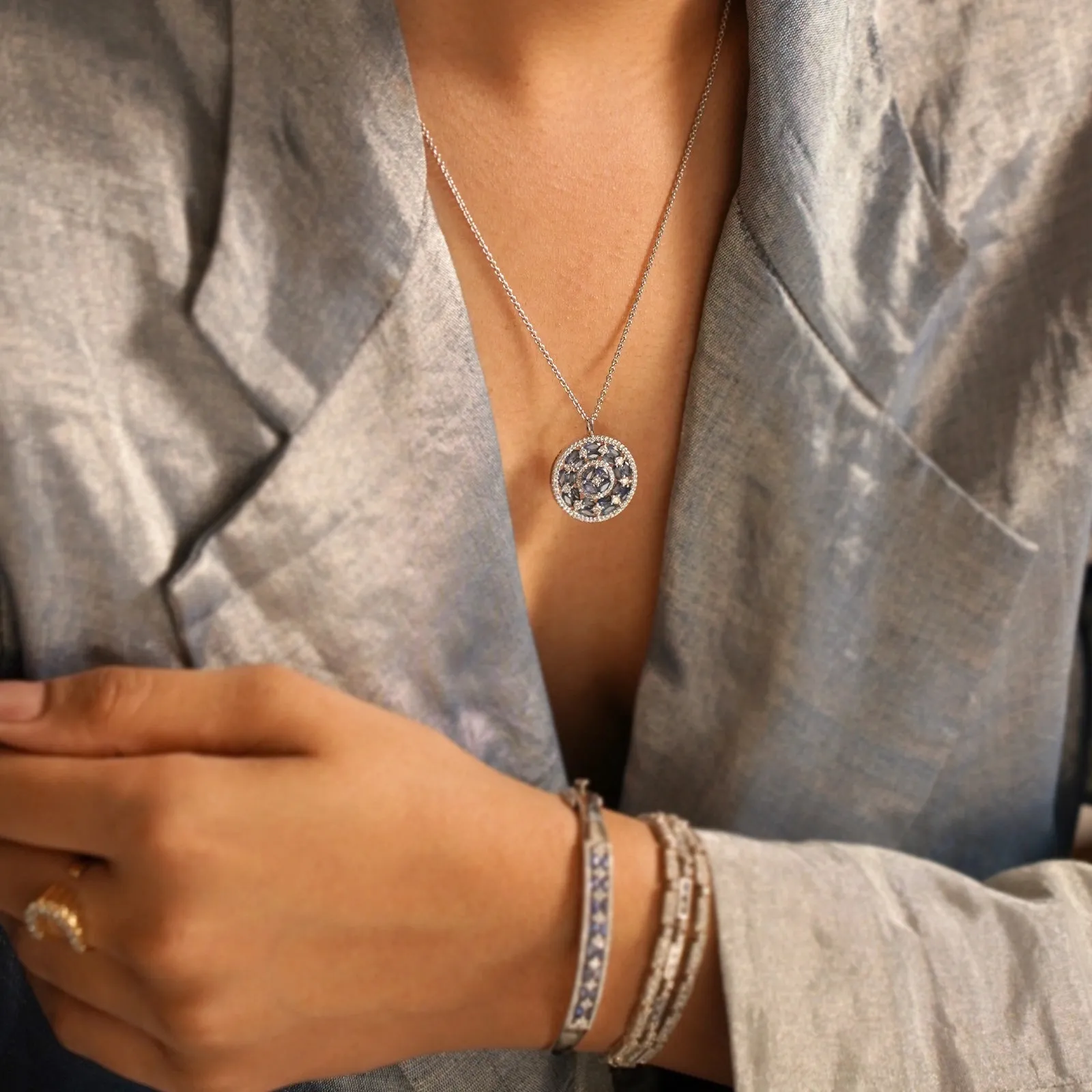 Phoebe Blue Sapphire Pendant Necklace