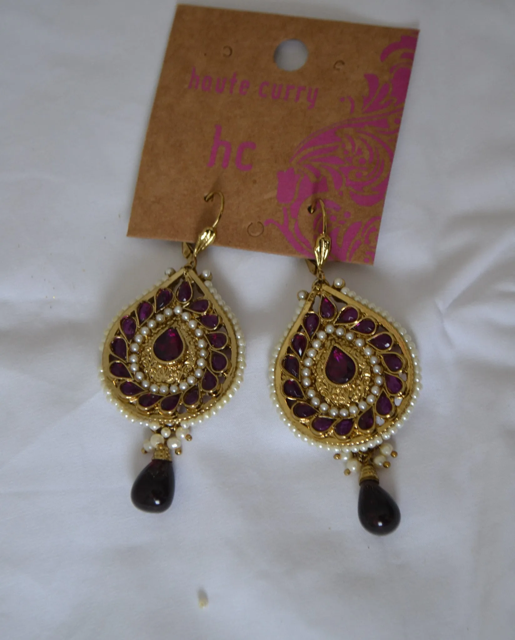 Purple Stone Dangling Earring