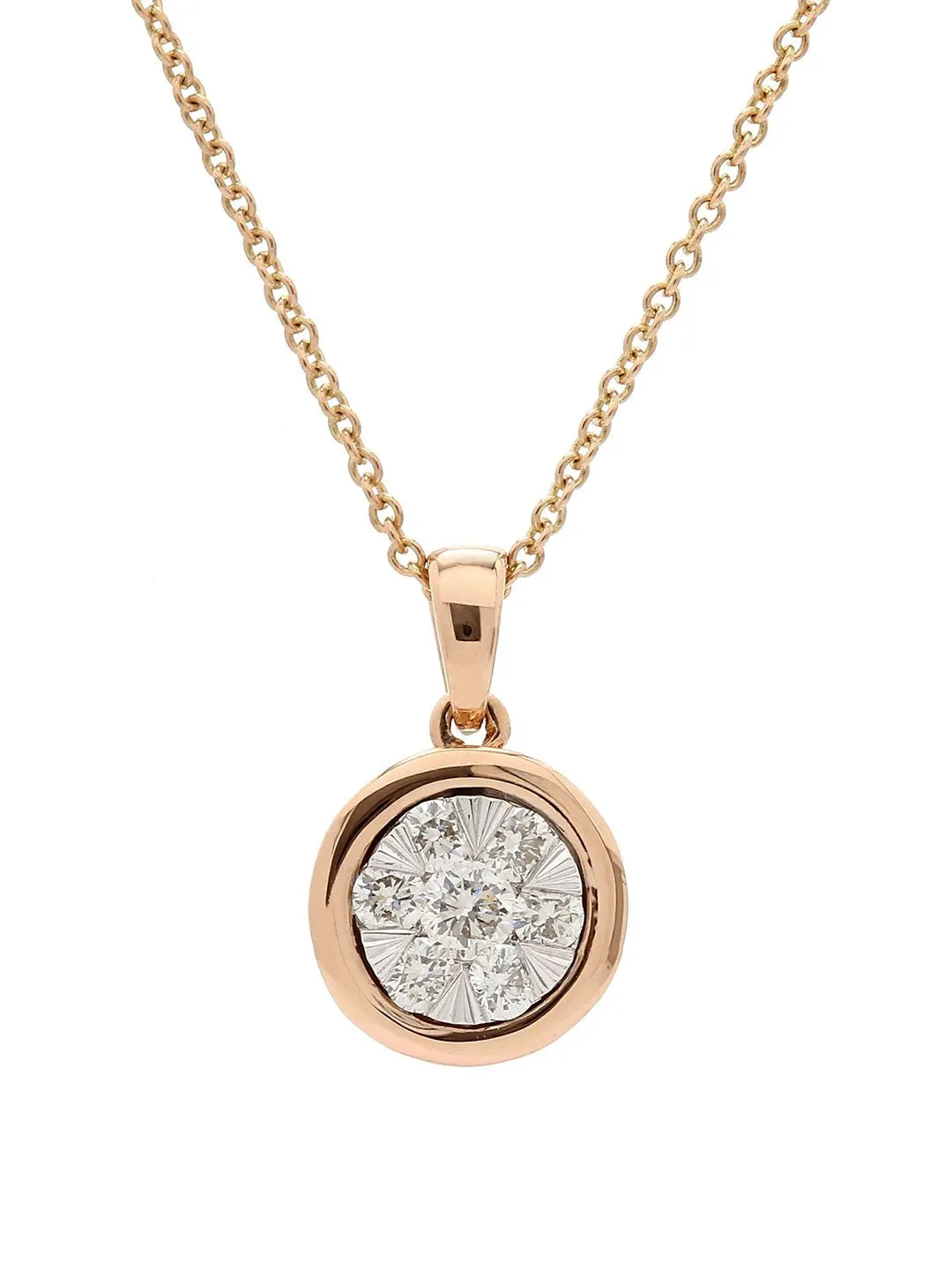 Real Diamond Illusion Cluster Pendant With Chain