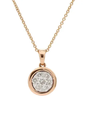 Real Diamond Illusion Cluster Pendant With Chain