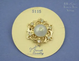 Sarah Coventry “Moonglow” Pin on Original Card 1950s