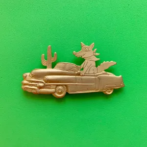 Vintage JJ Gold-Toned Roadtrip Brooch