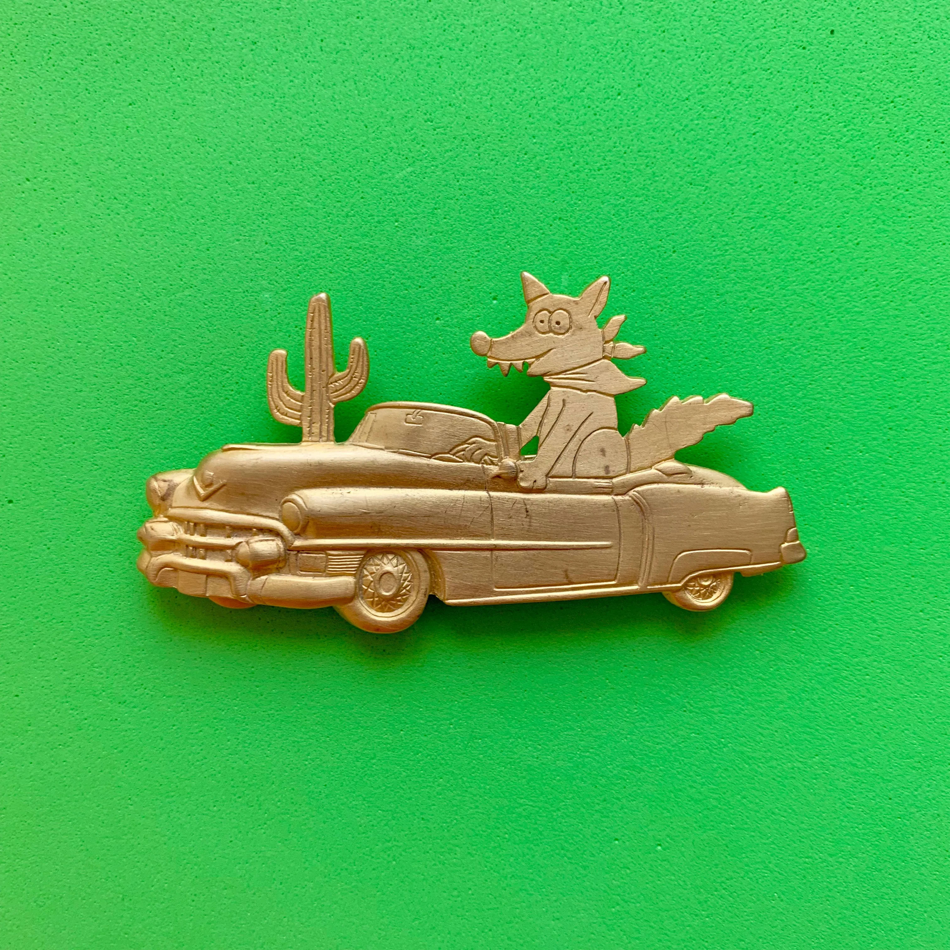 Vintage JJ Gold-Toned Roadtrip Brooch